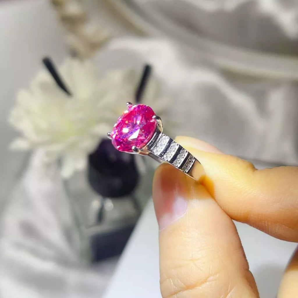 3 Carat Moissanite Oval 925 Sterling Silver Ring - QandCo - trending