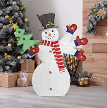 Lighted Snowman Yard Decoration | Pre-Lit 2D Xmas Display with 170 LEDs