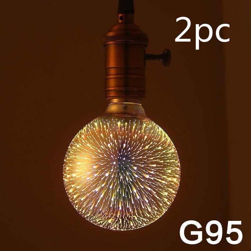 3D Decorative LED Bulb – Firework, Heart & Bottle Novelty Light (110–220V)