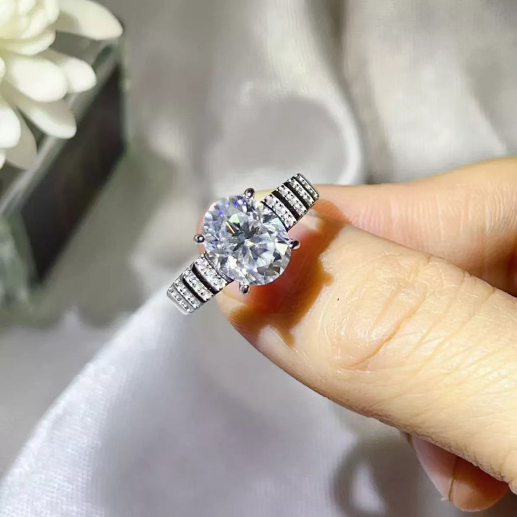 3 Carat Moissanite Oval 925 Sterling Silver Ring - QandCo - trending
