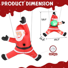 4.9 FT Inflatable Santa Claus | Hanging Christmas Decoration with LED Lights