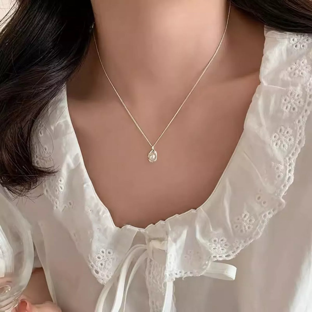 Pearl 925 Sterling Silver Necklace – Classic Jewelry - QandCo - trending
