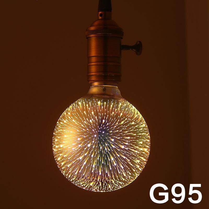 3D Decorative LED Bulb – Firework, Heart & Bottle Novelty Light (110–220V)