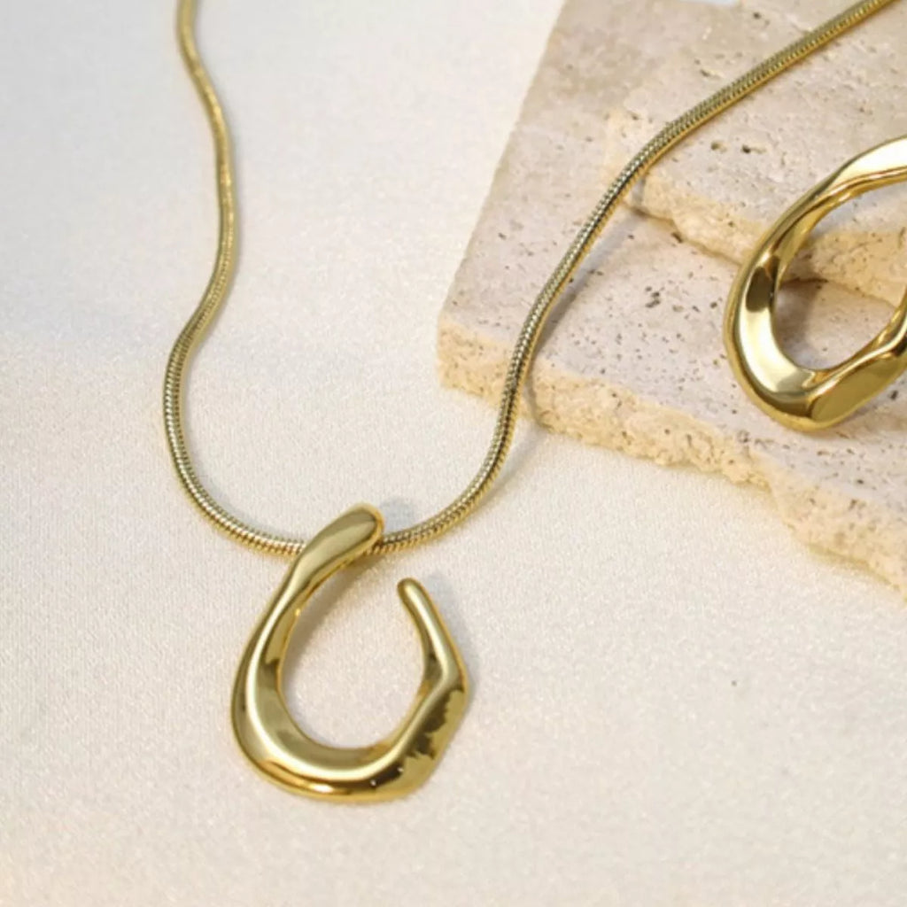 18K Gold-Plated Geometric Necklace – Minimalist Jewelry - QandCo - trending