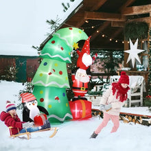 6 FT Lighted Christmas Inflatable Tree with Elf & Santa | Funny Blow Up Yard Decoration with Built-in LED Lights for Holiday Lawn & Party Décor