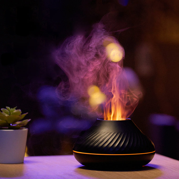 RGB Flame Aroma Diffuser – 130ml 3D Colorful Humidifier - QandCo - trending