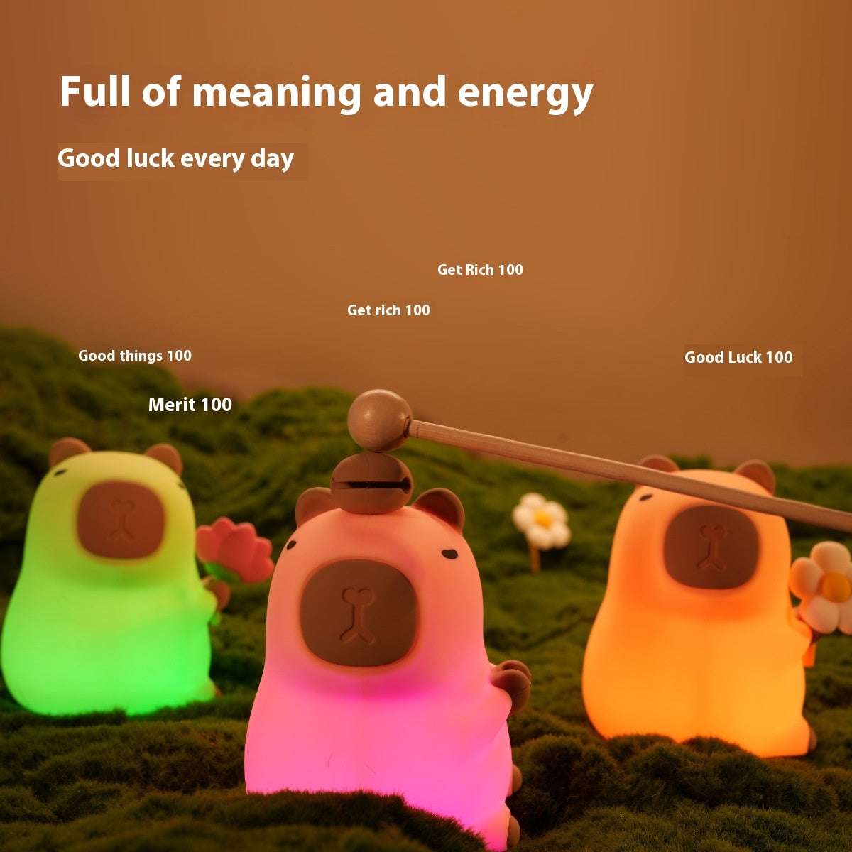 Capybara Silicone Night Lamp – USB Rechargeable Bedside Light - QandCo - trending