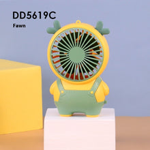 Cute Mini USB Fan | Portable Silent Desk Fan with 4 Blades | Bear, Kitten, Deer & Devil Design