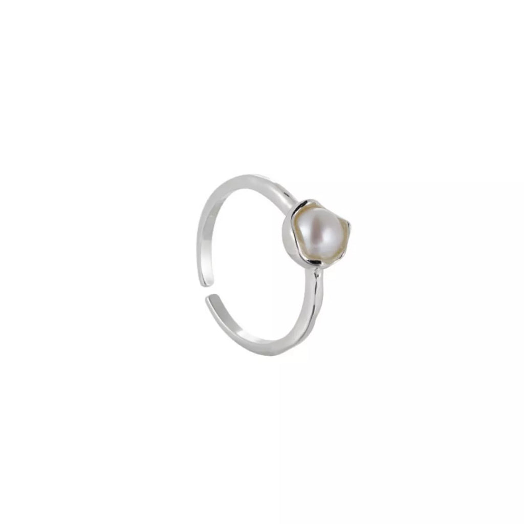 Freshwater Pearl 925 Sterling Silver Open Ring – Elegant Jewelry - QandCo - trending