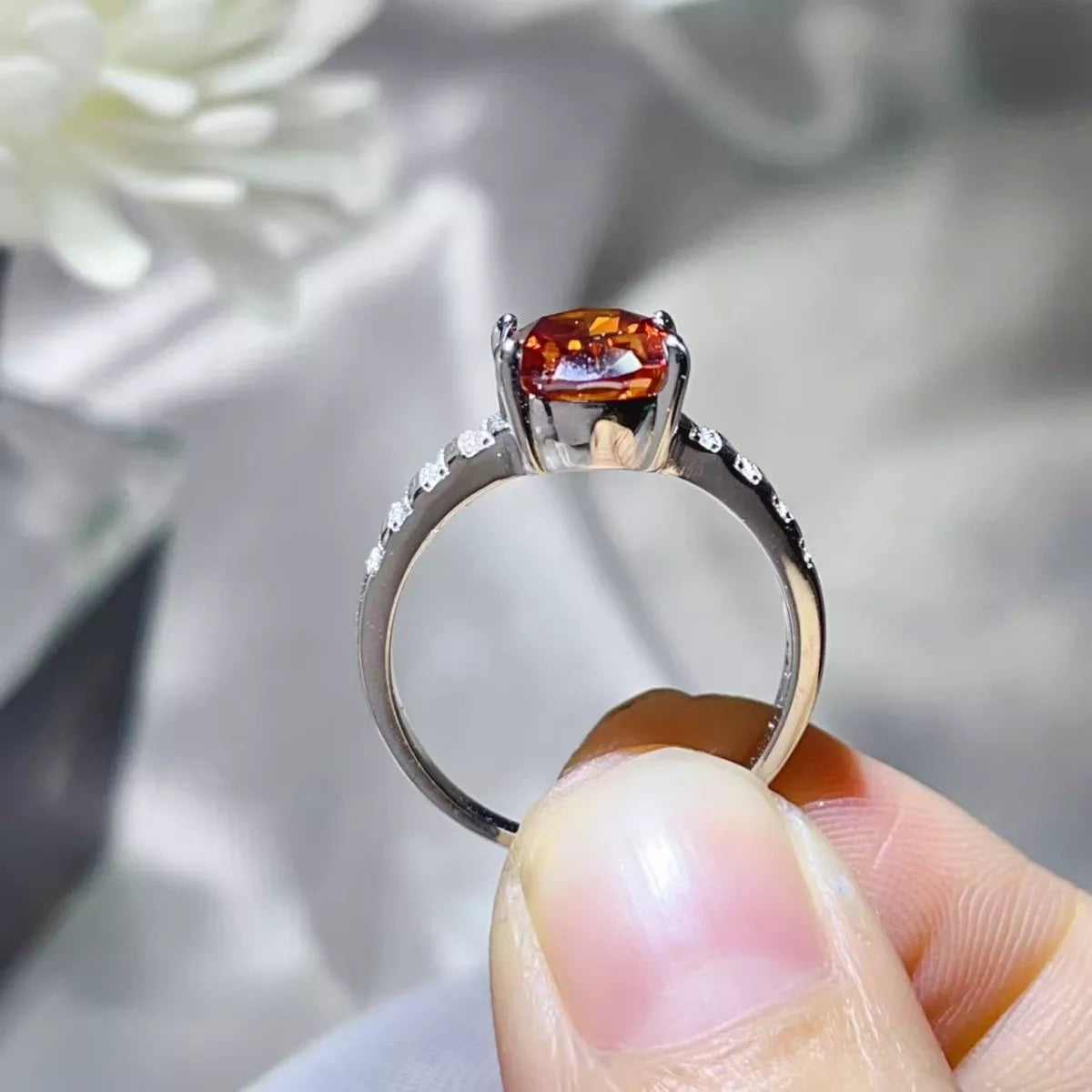 3 Carat Oval Moissanite 925 Sterling Silver Ring – Sparkling Jewelry - QandCo - trending