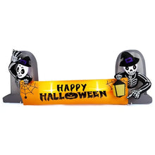 9.6FT Halloween Inflatable Skeleton with Tombstone Banner | Large Outdoor Blow Up Yard Decoration with LEDs