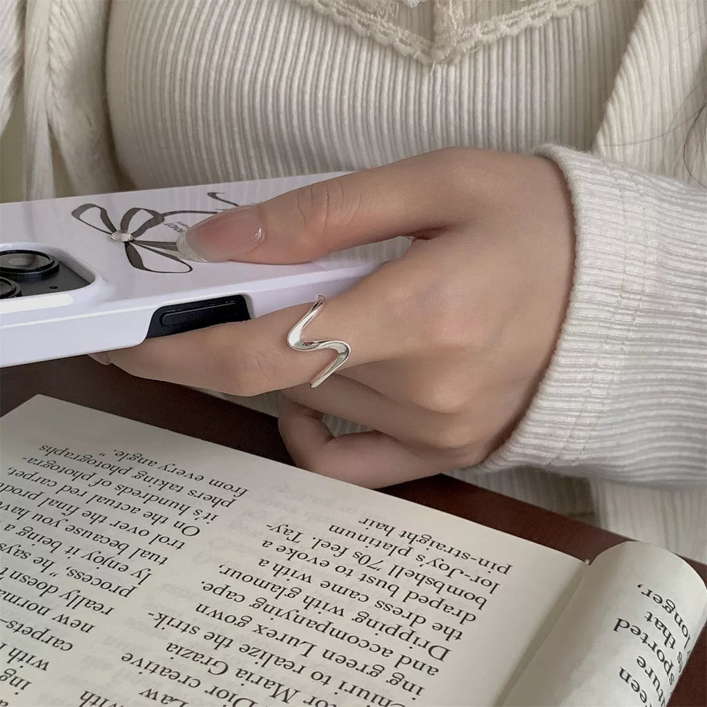 925 Sterling Silver Irregular Ring – Modern Silver Jewelry - QandCo - trending