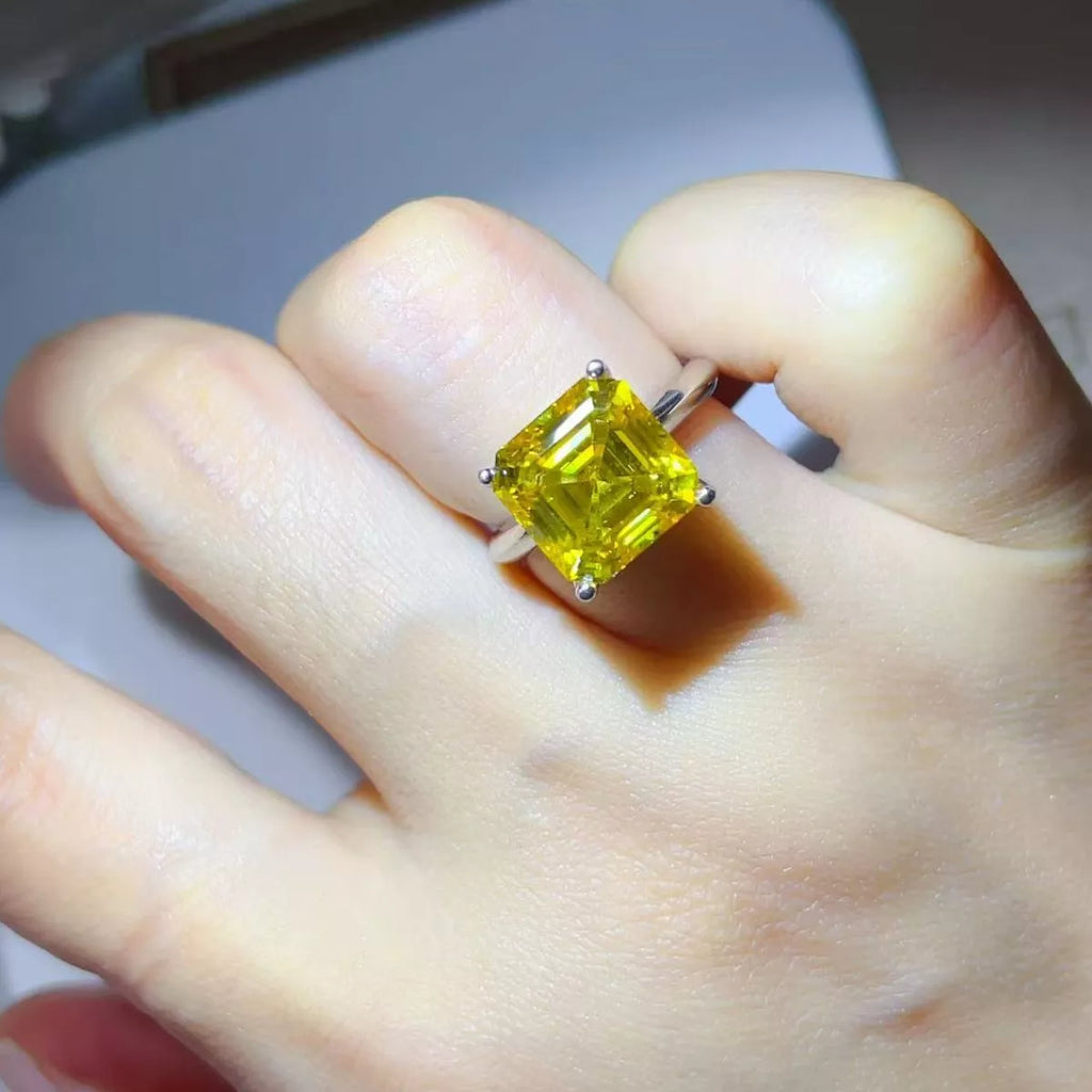 5 Carat Moissanite 925 Sterling Silver Ring Silver - QandCo - trending