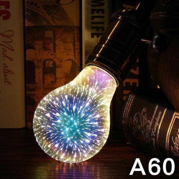3D Decorative LED Bulb – Firework, Heart & Bottle Novelty Light (110–220V)