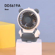 Cute Mini USB Fan | Portable Silent Desk Fan with 4 Blades | Bear, Kitten, Deer & Devil Design