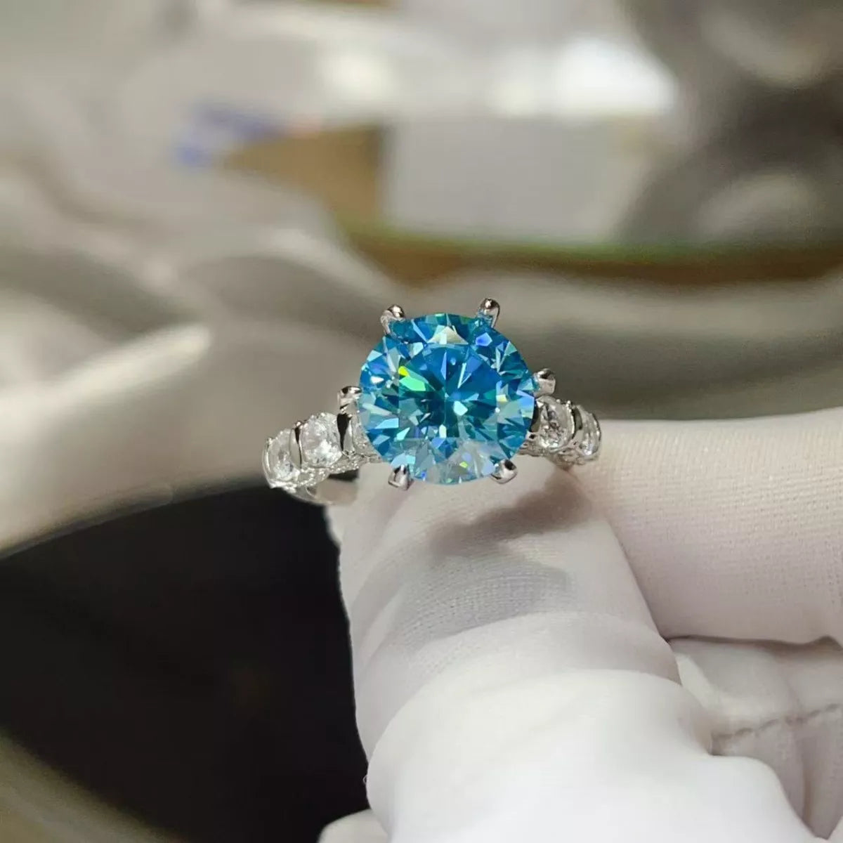 5 Carat Moissanite 6-Prong 925 Sterling Silver Ring - QandCo - trending