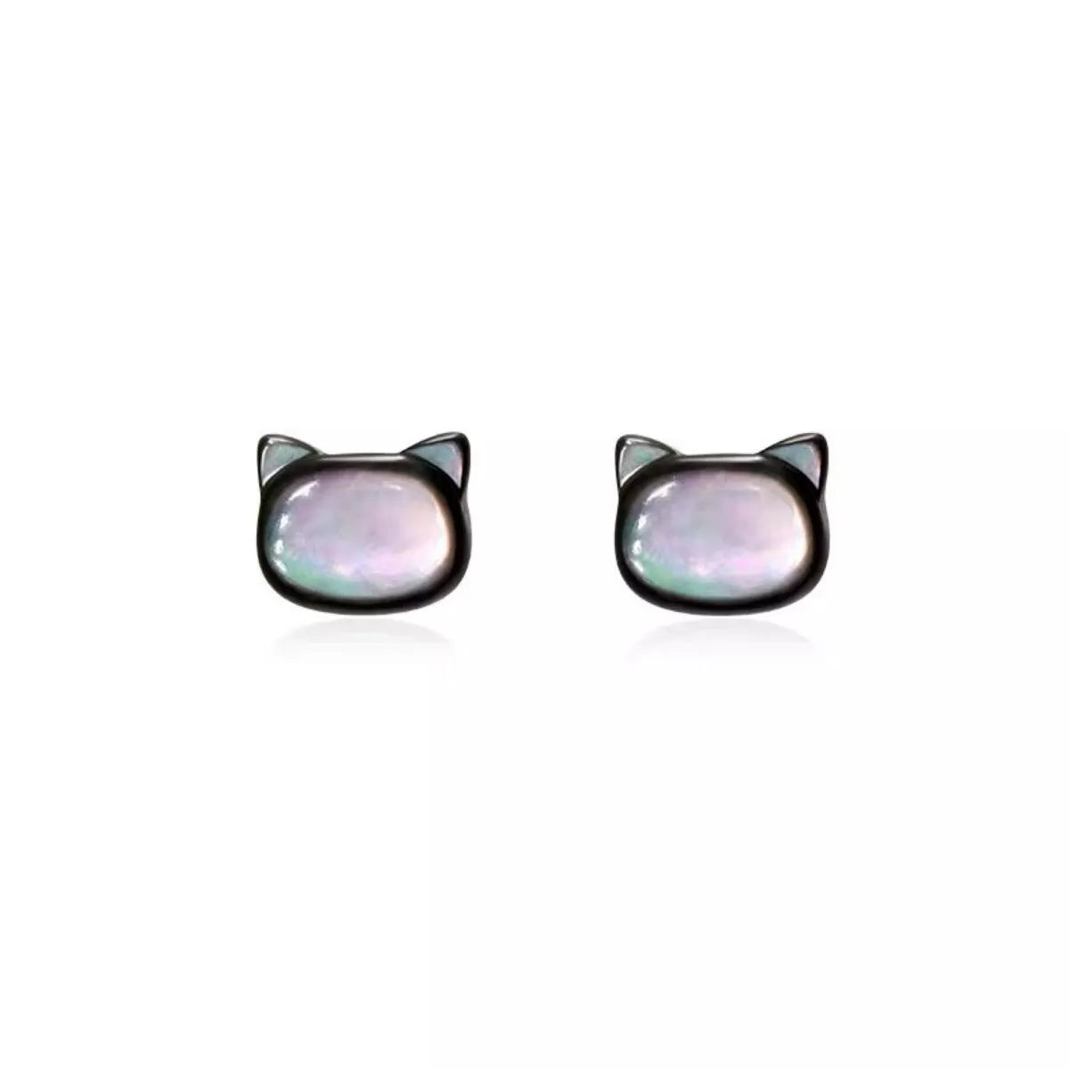 Shell Cute Cat Stud Earrings - QandCo - trending