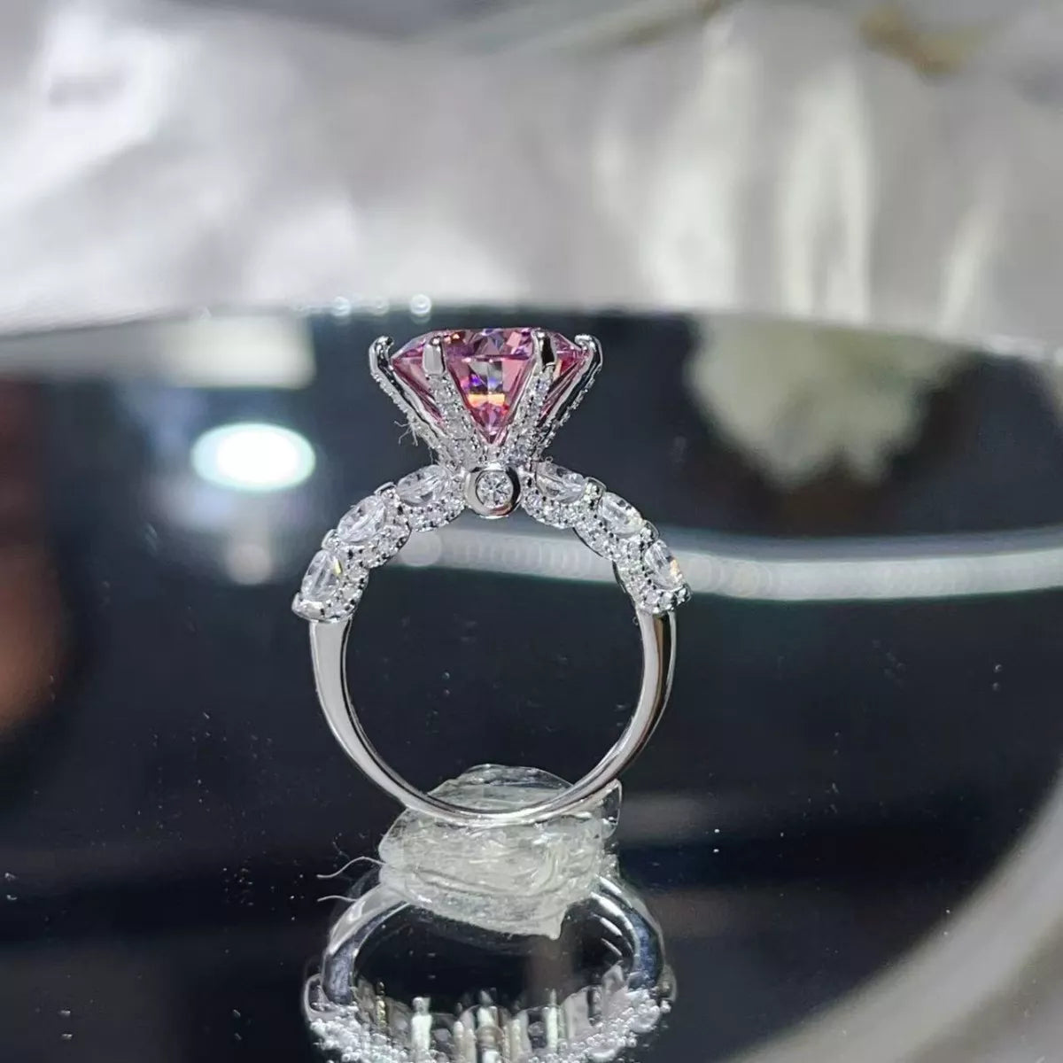 5 Carat Moissanite 6-Prong 925 Sterling Silver Ring - QandCo - trending