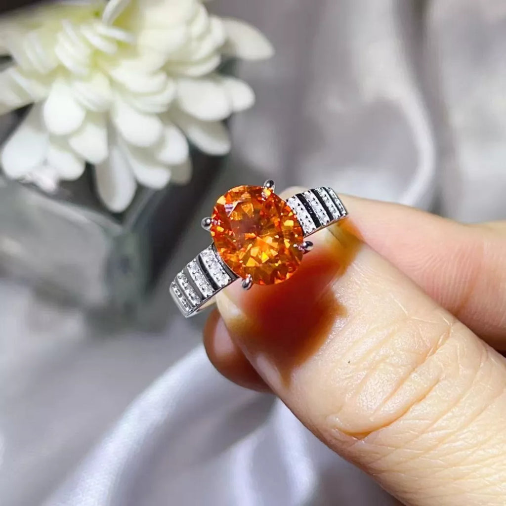 3 Carat Moissanite Oval 925 Sterling Silver Ring – Sparkling Jewelry - QandCo - trending