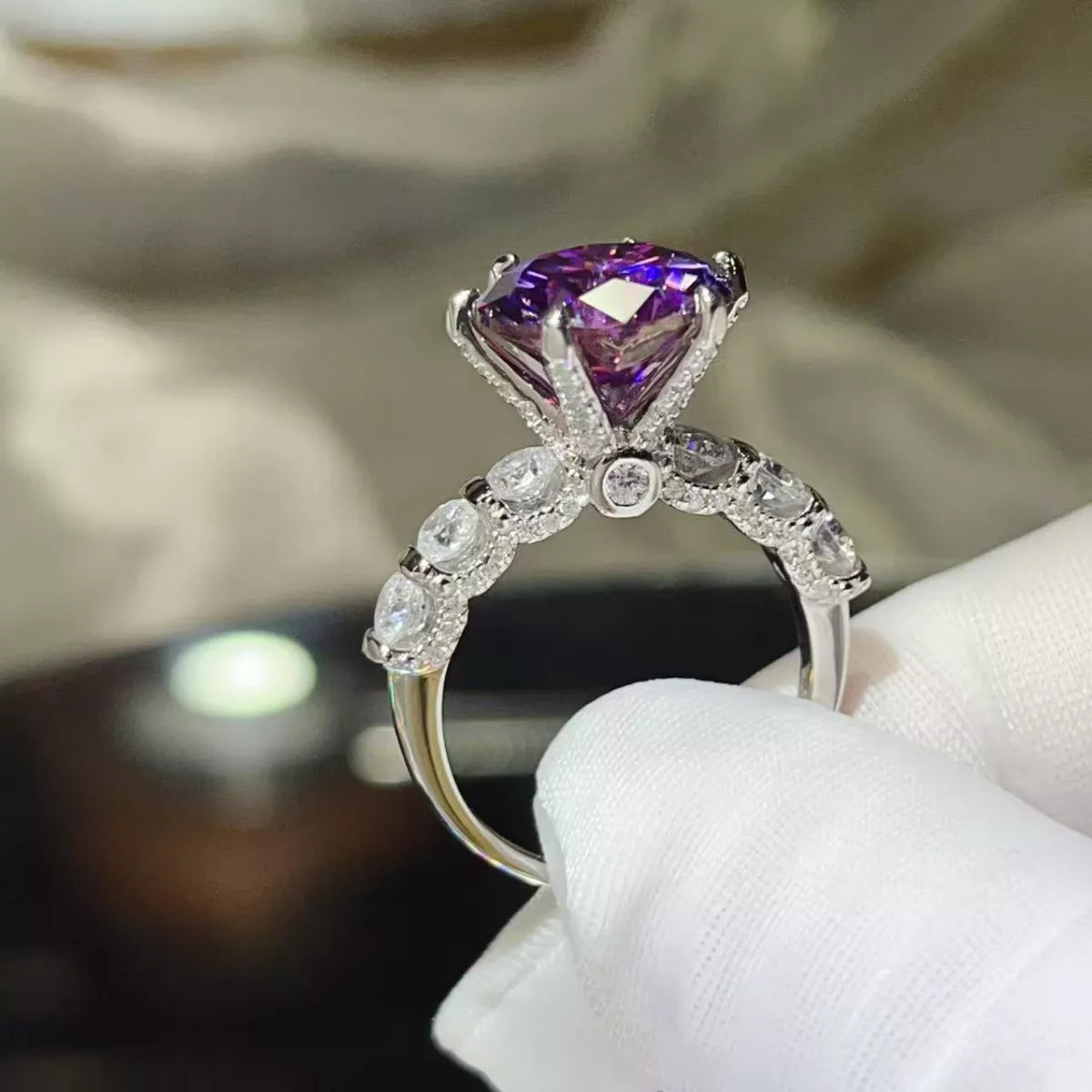 5 Carat Moissanite 6-Prong 925 Sterling Silver Ring - QandCo - trending