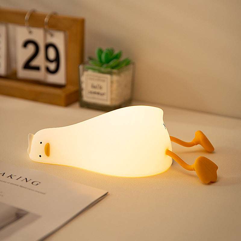 Rabbit Silicone Touch Night Light – Kids Bedside LED Lamp Lying flat duck - QandCo - trending