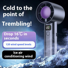 High-Speed Handheld Turbo Fan | Portable USB Rechargeable Fan with Intelligent Digital Display