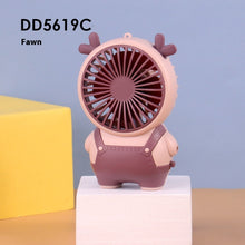 Cute Mini USB Fan | Portable Silent Desk Fan with 4 Blades | Bear, Kitten, Deer & Devil Design