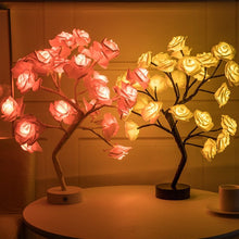 Rose Flower LED Table Lamp | USB & Battery Powered Bonsai Tree Light | Romantic Home & Bedroom Décor