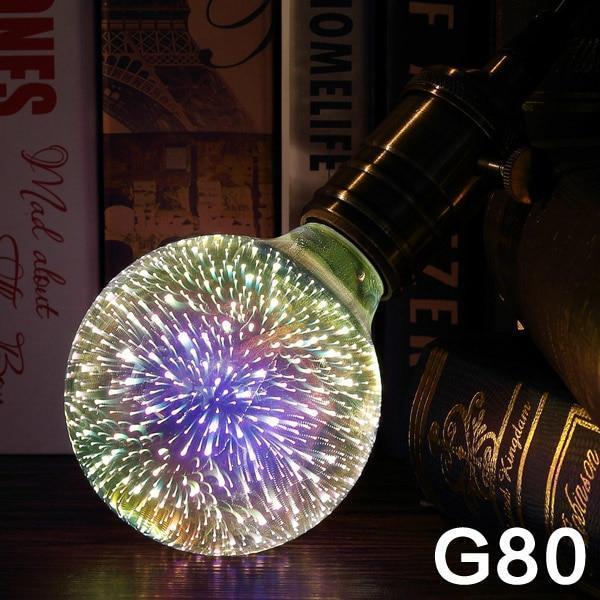 3D Decorative LED Bulb – Firework, Heart & Bottle Novelty Light (110–220V)