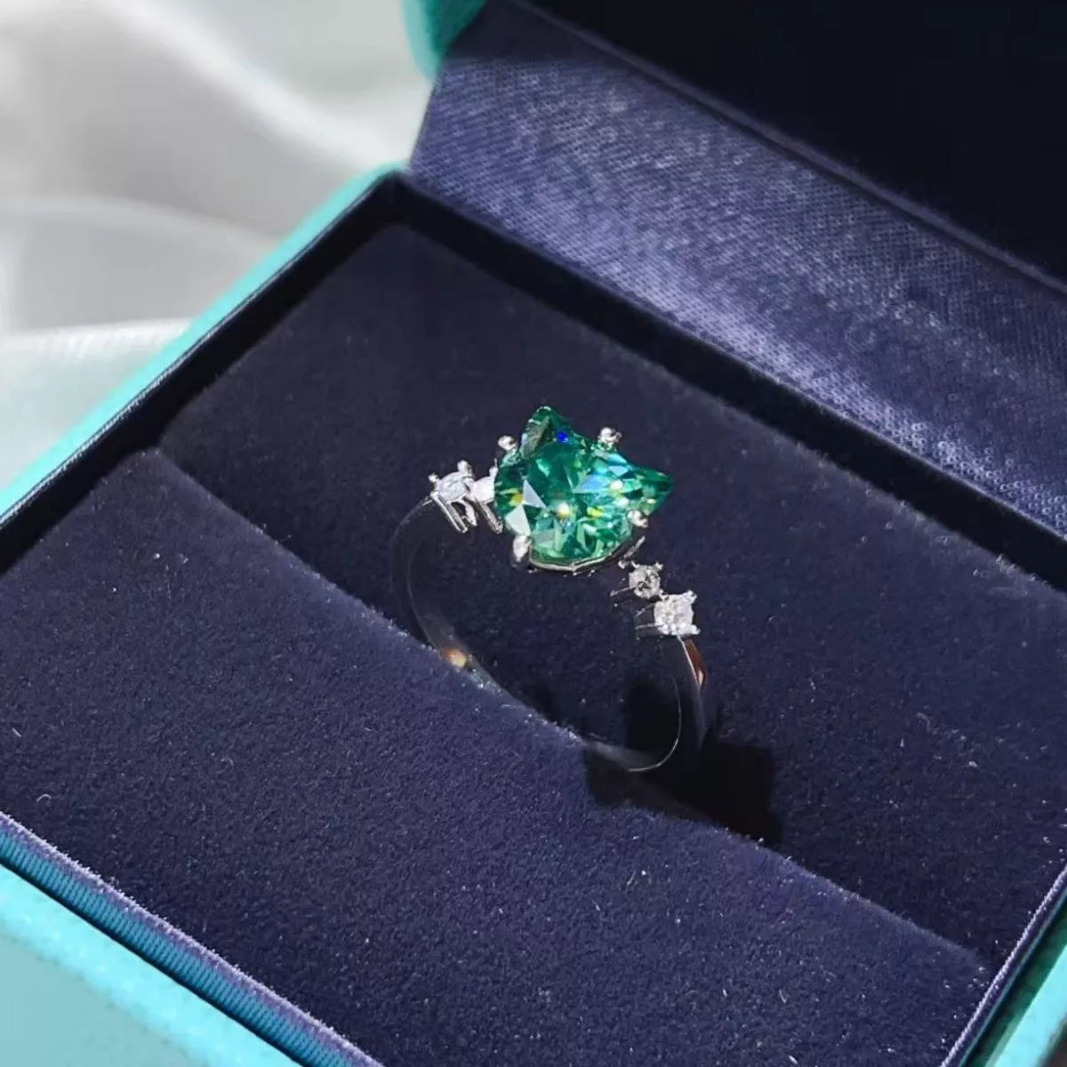 2 Carat Cat-Shaped Moissanite 925 Sterling Silver Ring - QandCo - trending