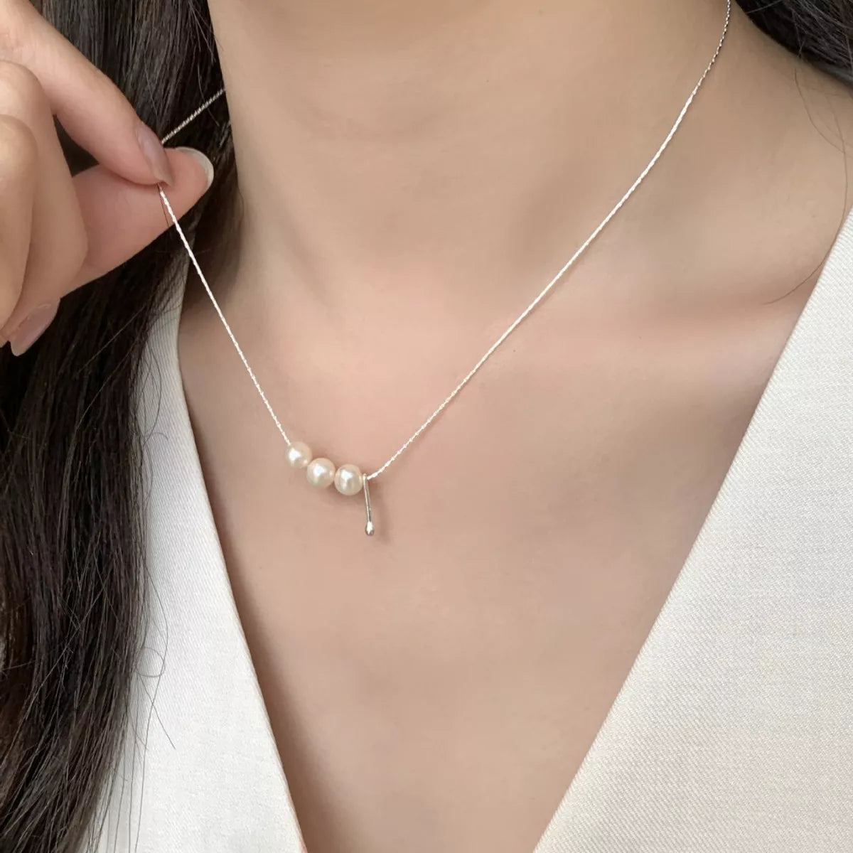 Freshwater Pearl 925 Sterling Silver Necklace – Elegant Jewelry - QandCo - trending