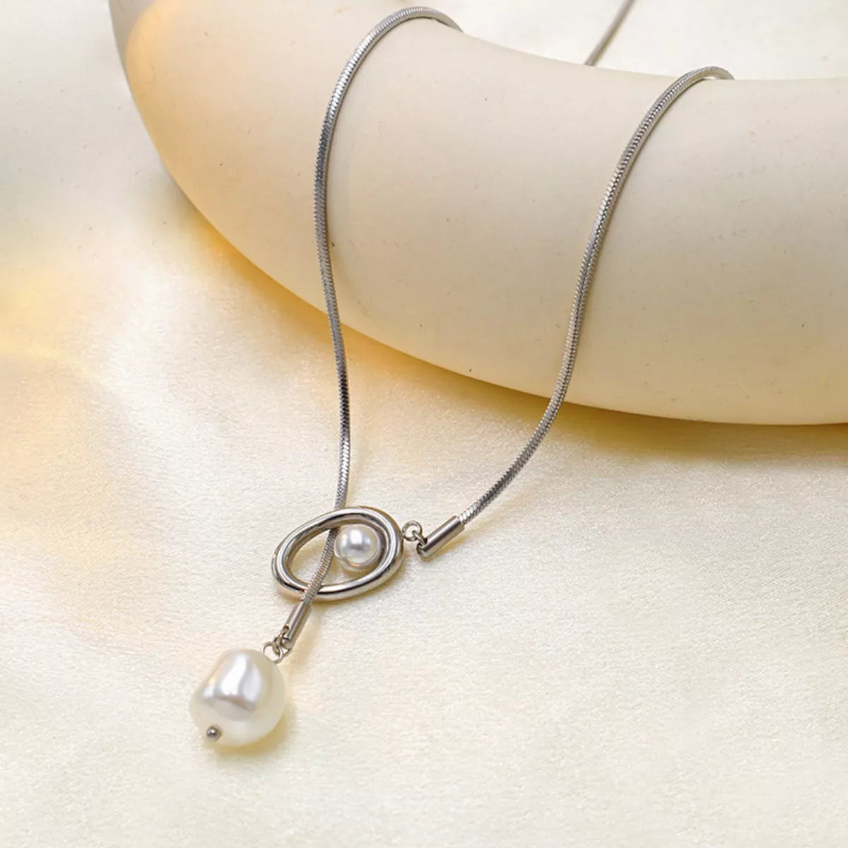 Elegant Pearl Pendant Necklace – Classic Fashion Jewelry Silver One Size - QandCo - trending