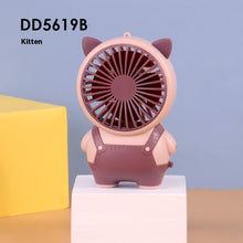 Cute Mini USB Fan | Portable Silent Desk Fan with 4 Blades | Bear, Kitten, Deer & Devil Design