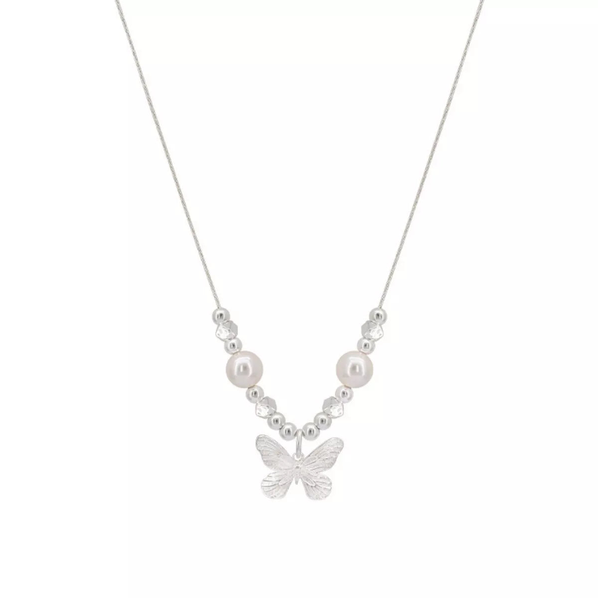 Butterfly Pearl Pendant Necklace – Sterling Silver Jewelry - QandCo - trending