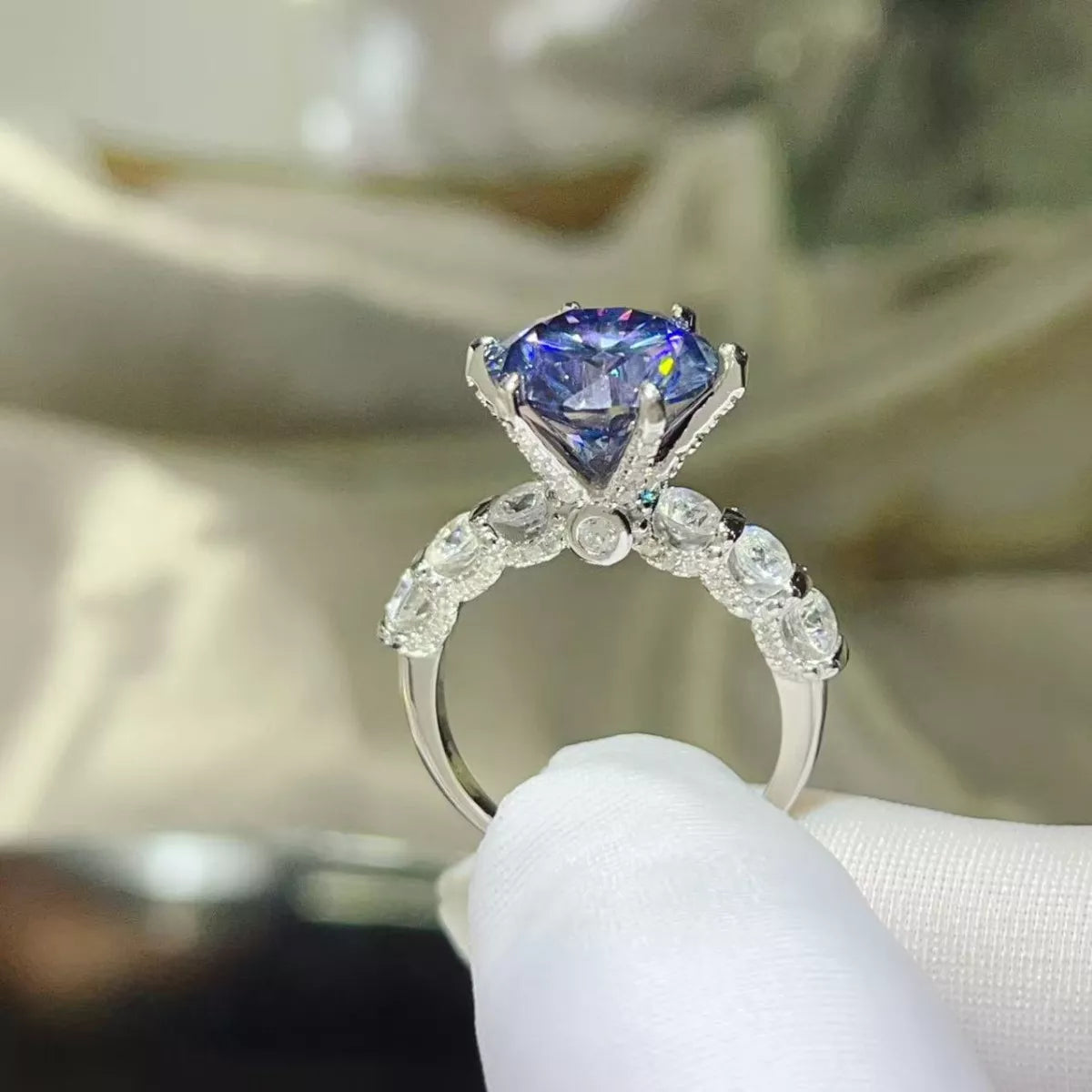 5 Carat Moissanite 6-Prong 925 Sterling Silver Ring - QandCo - trending