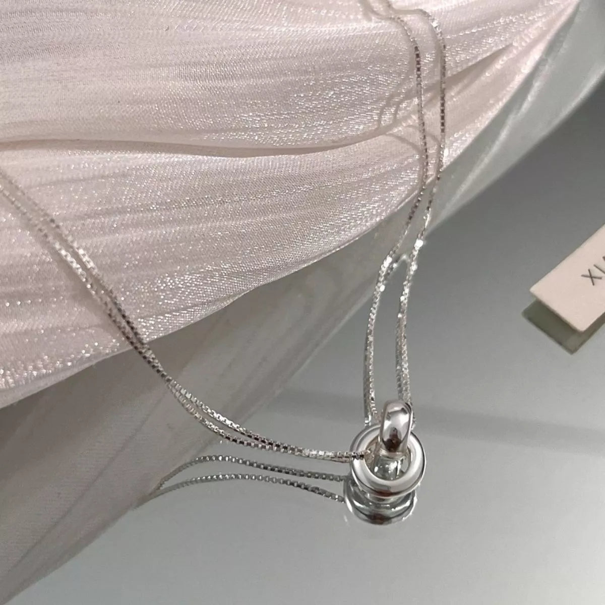 Double Strand 925 Sterling Silver Necklace - QandCo - trending