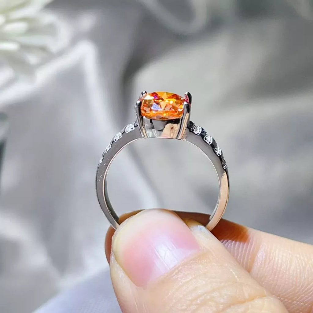 3 Carat Moissanite Oval 925 Sterling Silver Ring – Sparkling Jewelry - QandCo - trending