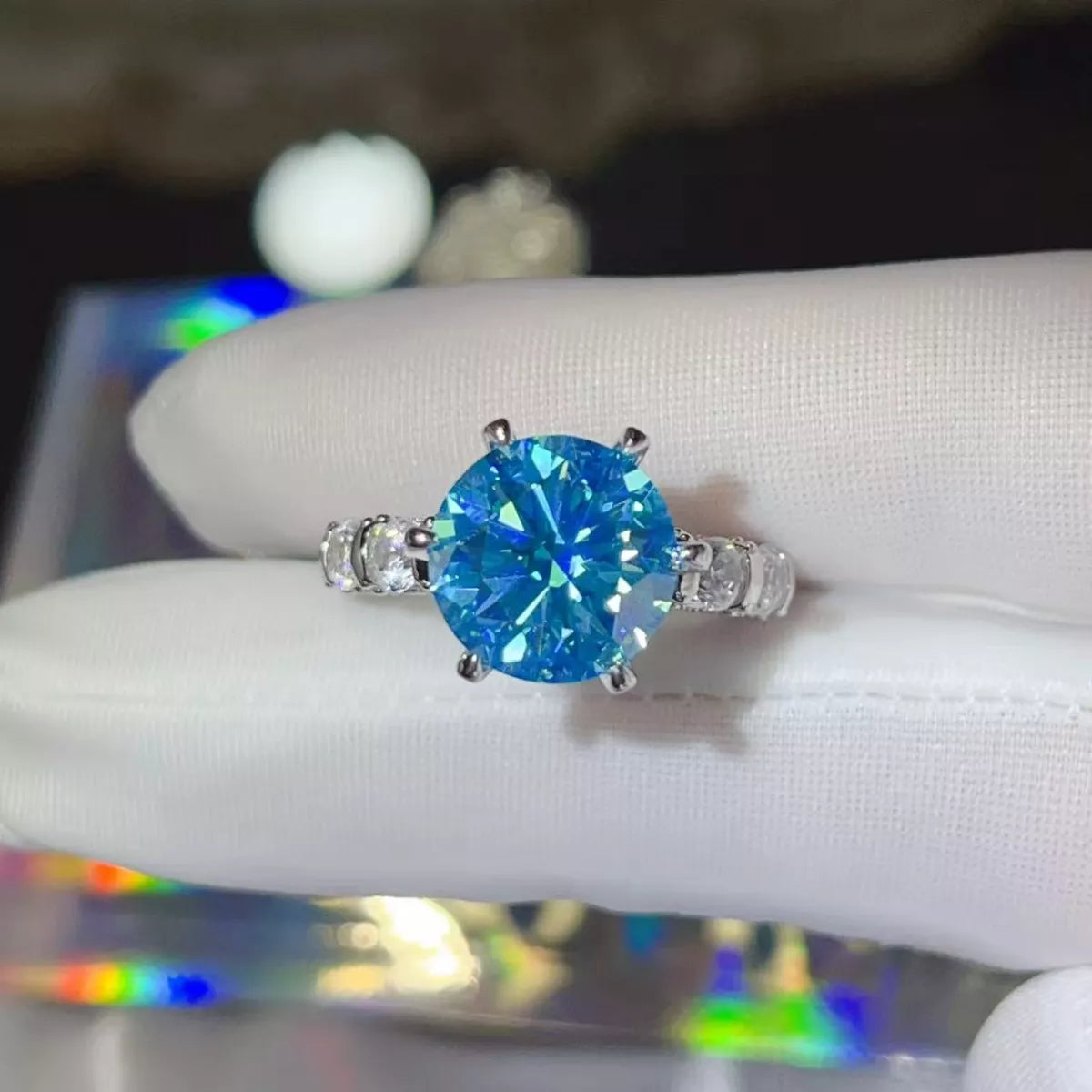 5 Carat Moissanite 6-Prong 925 Sterling Silver Ring - QandCo - trending