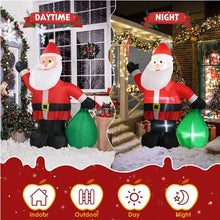 6 FT Lighted Inflatable Santa Claus | Christmas Yard Decoration with Gift Bag