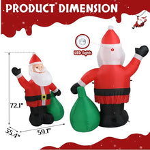 6 FT Lighted Inflatable Santa Claus | Christmas Yard Decoration with Gift Bag