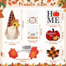 Fall Gnome Tiered Tray Set | Farmhouse Pumpkin & Maple Leaf Decorations