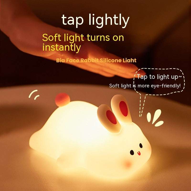 Rabbit Silicone Touch Night Light – Kids Bedside LED Lamp - QandCo - trending