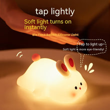 Cute Rabbit LED Night Light | Touch Sensor Silicone Kid's Lamp