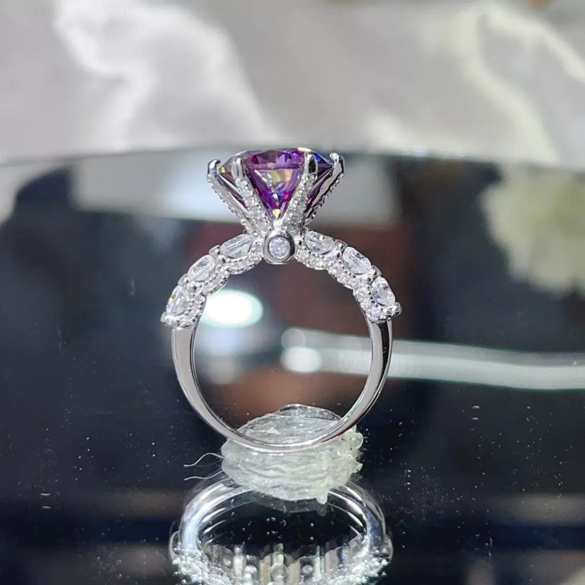 5 Carat Moissanite 6-Prong 925 Sterling Silver Ring - QandCo - trending