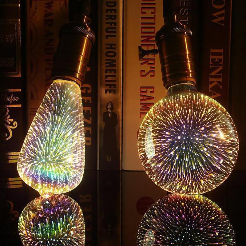 3D Decorative LED Bulb – Firework, Heart & Bottle Novelty Light (110–220V)