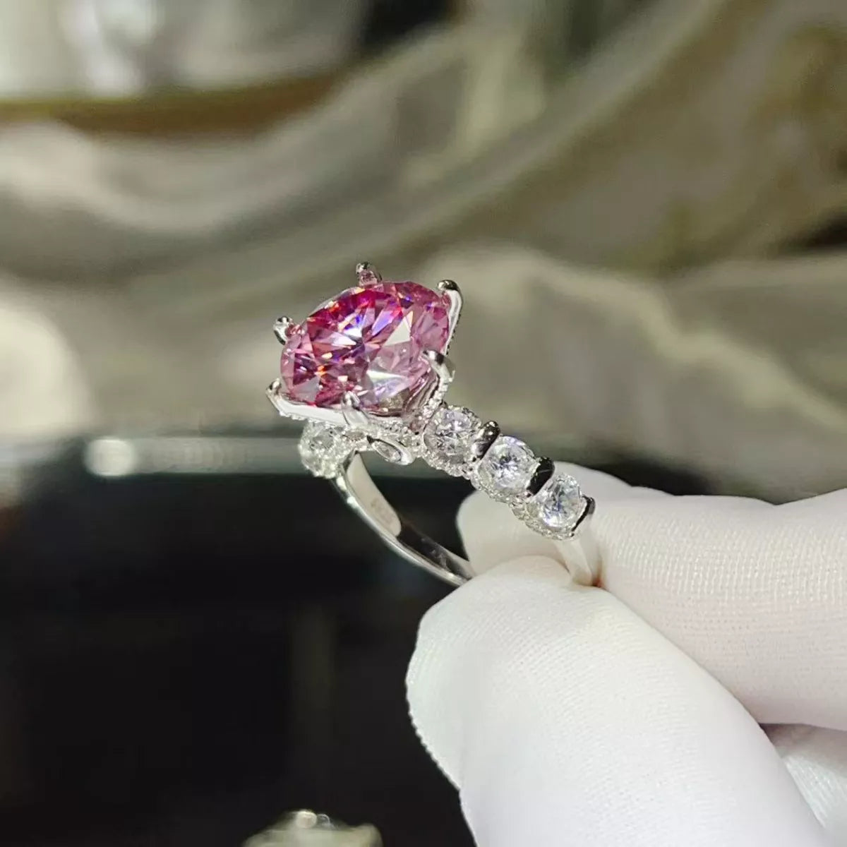 5 Carat Moissanite 6-Prong 925 Sterling Silver Ring - QandCo - trending