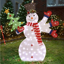 Lighted Snowman Yard Decoration | Pre-Lit 2D Xmas Display with 170 LEDs
