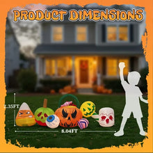 8FT Halloween Inflatable Pumpkins with Eyeball & Candy | Lighted Blow Up Yard Decoration with LEDs