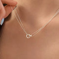 Double Strand 925 Sterling Silver Necklace Silver One Size - QandCo - trending