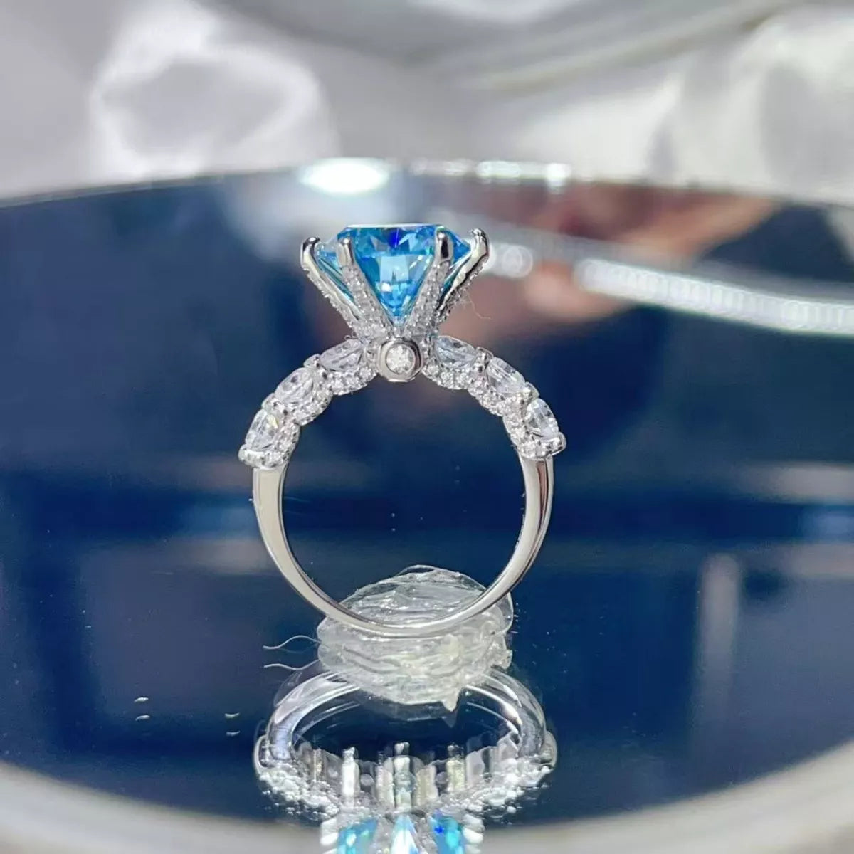 5 Carat Moissanite 6-Prong 925 Sterling Silver Ring - QandCo - trending